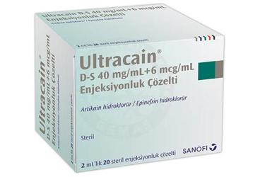 ULTRACAIN DS 40 MG/Ml+6 MCG/ML ENJEKSİYONLUK ÇÖZELTİ, 20 AMPUL