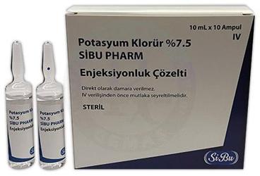 POTASYUM KLORÜR %7,5 SİBU PHARM ENJEKSİYONLUK ÇÖZELTİ, 10 ADET