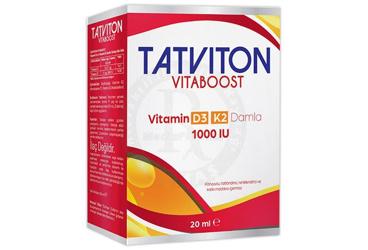 TATVITON VITABOOST VITAMIN D3 VE VITAMIN K2 DAMLA TAKVIYE EDICI GIDA 20 ml şişe