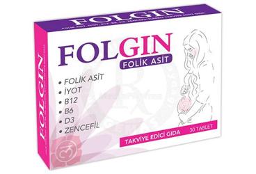 FOLGIN FOLIK ASIT TAKVIYE EDICI GIDA TABLET 30 tablet