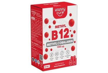 HAPPY CURE METHYL B12 ICEREN TAKVIYE EDICI GIDA DILALTI SPREY 1000 mcg 10 ml şişe
