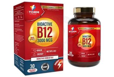 STORM VITALS BIOACTIVE B12 ICEREN TAKVIYE EDICI GIDA DILALTI TABLET 3000 mcg 30 tablet