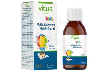 VITUS MULTI KIDS MULTIVITAMIN VE MULTIMINERAL ICEREN SIVI TAKVIYE EDICI GIDA 150 ml şişe