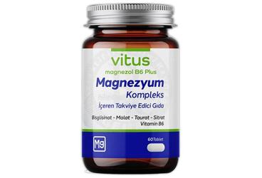 VITUS MAGNEZOL B6 PLUS MAGNEZYUM KOMPLEKS ICEREN TAKVIYE EDICI GIDA TABLET 60 tablet