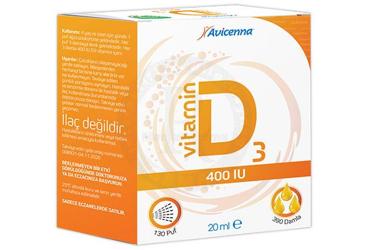 AVICENNA VITAMIN D3 ICEREN TAKVIYE EDICI GIDA 400 IU 20 ml şişe