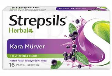 STREPSILS HERBAL KARA MURVER VE C VITAMINI ICEREN PASTIL 16 pastil