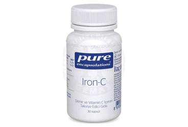 PURE ENCAPSULATIONS IRON-C DEMIR VE VITAMIN C ICEREN TAKVIYE EDICI GIDA 30 kapsül
