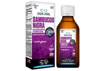 ZADE VITAL SAMBUCUS NIGRA KARA MURVER EKSTRESI, C VITAMINI VE CINKO ICEREN SIVI TAKVIYE EDICI GIDA 100 ml şişe