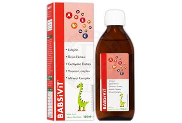 BABSIVIT L-ARJININ, UZUM EKSTRESI, CENTIYANA EKSTRESI, VITAMIN COMPLEX VE MINERAL COMPLEX ICEREN TAKVIYE EDICI GIDA 150 ml şişe