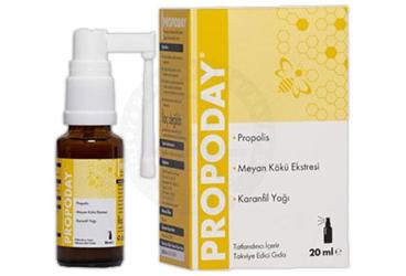 PROPODAY PROPOLIS, MEYAN KOKU EKSTRESI VE KARANFIL YAGI ICEREN SPREY TAKVIYE EDICI GIDA 20 ml şişe
