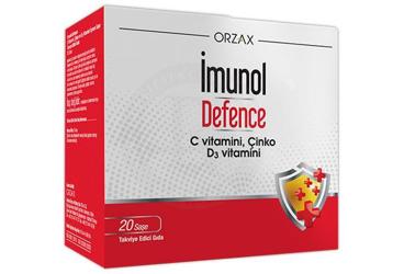 IMUNOL DEFENCE C VITAMINI, CINKO, D3 VITAMINI ICEREN TAKVIYE EDICI GIDA 20 saşe