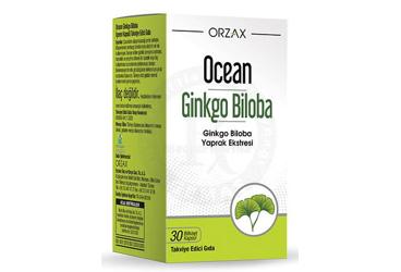 OCEAN GINKGO BILOBA YAPRAK EKSTRESI ICEREN TAKVIYE EDICI GIDA 120 mg 30 kapsül