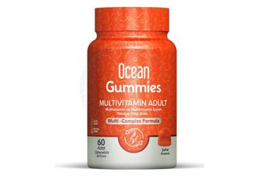 OCEAN GUMMIES MULTIVITAMIN ADULT TAKVIYE EDICI GIDA CIGNENEBILIR JEL 60 kapsül