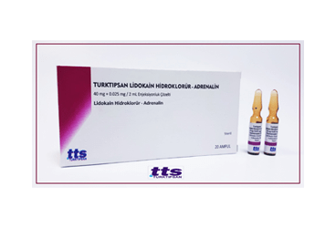 TURKTIPSAN LİDOKAİN HİDROKLORÜR-ADRENALİN 40 MG+ 0.025 MG / 2 ML ENJEKSİYONLUK ÇÖZELTİ, 20 AMPUL