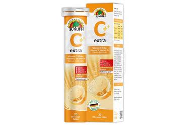 SUNLIFE C EXTRA VITAMIN C, CINKO, VITAMIN E, VITAMIN D3 ICEREN TAKVIYE EDICI GIDA 20 tablet