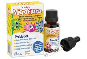 VITAGIL MICROFLORA BITKISEL YAGLAR VE PROBIYOTIK ICEREN TAKVIYE EDICI GIDA DAMLA 15 ml şişe