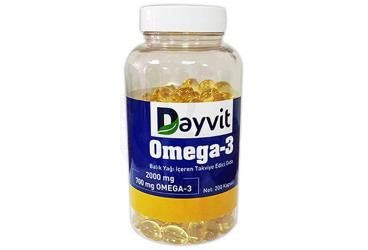 DAYVIT OMEGA 3 BALIK YAGI ICEREN TAKVIYE EDICI GIDA 2000 mg 200 kapsül