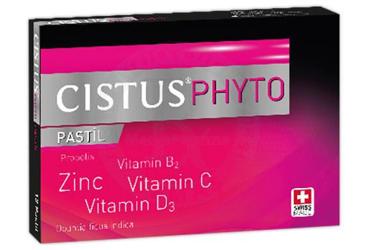 CISTUS PHYTO PROPOLIS, VITAMIN C, VITAMIN D3, VITAMIN B12 VE CINKO ICEREN PASTIL 12 pastil