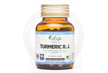 AFYE TURMERIC R.J. ZERDECAL EKSTRAKTI VE ARI SUTU ICEREN TAKVIYE EDICI GIDA BITKISEL KAPSUL 60 kapsül