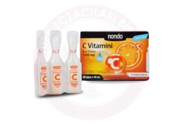 NONDO C VITAMINI PORTAKAL AROMALI SIVI FORM 1000 mg 20x10 ml şişe