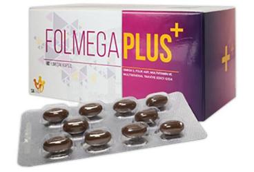 FOLMEGA PLUS OMEGA 3, FOLIK ASIT, MULTIVITAMIN VE MULTIMINERAL TAKVIYE EDICI GIDA 60 kapsül