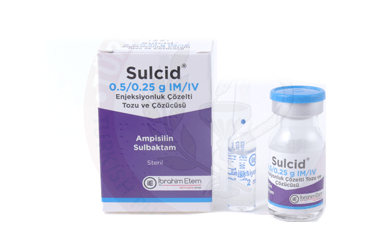 Sulcid 0.5 g/0.25 g IM/IV Enjeksiyonluk Çözelti Tozu ve Çözücüsü