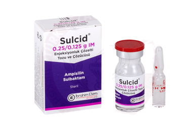 Sulcid 0.25 g/0.125 g IM Enjeksiyonluk Çözelti Tozu ve Çözücüsü