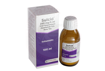SULCID 250 MG/5 ML ORAL SUSPANSIYON HAZ. ICIN KURU TOZ, 100 ML