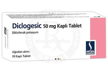 DİCLOGESİC 50 MG KAPLI TABLET , 20 ADET