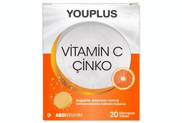 YOUPLUS VITAMIN C, CINKO EFERVESAN TABLET 20 tablet
