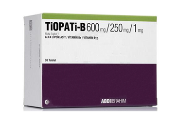 TIOPATI-B 600 MG/250 MG/1 MG FILM TABLET, 30 ADET