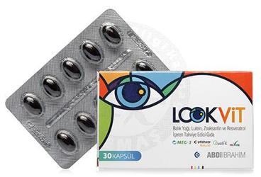 LOOKVIT BALIK YAGI, LUTEIN, ZEAKSANTIN VE RESVERATROL ICEREN TAKVIYE EDICI GIDA 30 kapsül