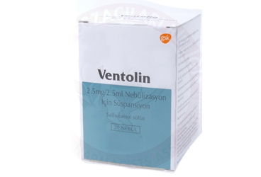 VENTOLİN 2,5 MG/2,5 ML NEBÜLİZASYON ÇÖZELTİSİ, 20 DOZ