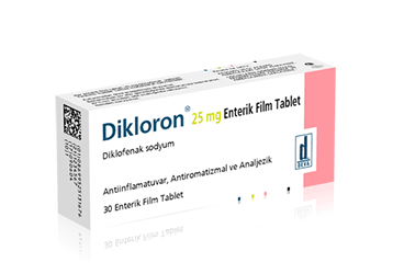 DIKLORON 25 MG ENTERİK KAPLI TABLET, 30 TABLET