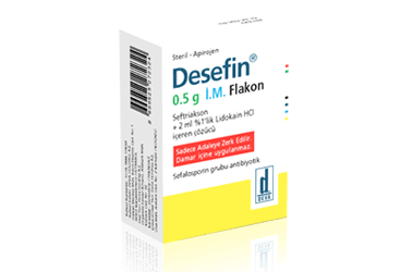 Desefin 0,5 g IM Enjeksiyonluk Çözelti Hazırlamak İçin Toz Ve Çözücü