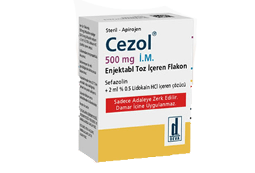 Cezol 500 mg IM Enjeksiyonluk Çözelti Hazırlamak İçin Toz ve Çözücü