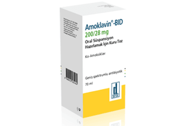 AMOKLAVIN BID 200 MG + 28,5 MG/5 ML ORAL SÜSPANSİYON HAZIRLAMAK İÇİN KURU TOZ, 70 ML