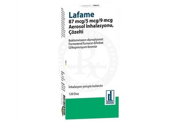 Lafame 87 mcg/5 mcg/9 mcg Aerosol İnhalasyonu, Çözelti (120 doz)
