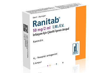 RANITAB 50 MG/2 ML INFÜZYON İÇİN ÇÖZELTİ İÇEREN AMPUL, 5 ADET