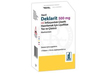 Deklarit 500 mg I.V. İnfüzyonluk Çözelti Hazırlamak İçin Liyofilize Toz ve Çözücü, 1 flakon+1 çözücü ampul