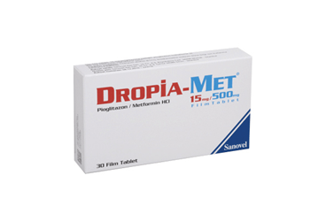 DROPIA-MET 15/500 MG FILM KAPLI TABLET, 30 ADET