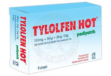 TYLOLFEN HOT PEDİYATRİK 160MG + 5MG + 2MG/10G TEK KULLANIMLIK ORAL ÇÖZELTİ HAZIRLAMAK İÇİN TOZ, 6 ADET