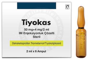 TİYOKAS 50 MG+4 MG/2 ML IM ENJEKSİYONLUK ÇÖZELTİ , 6 ADET