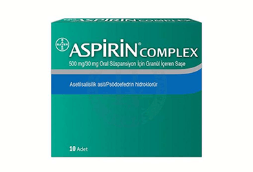 ASPIRIN COMPLEX 500 MG/30 MG ORAL SUSPANSIYON ICIN GRANUL ICEREN SASE, 10 ADET