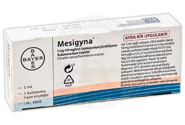 MESIGYNA 5 MG+50 MG/1 ML ENJEKSIYONLUK COZELTI ICEREN KULLANIMA HAZIR ENJEKTÖR