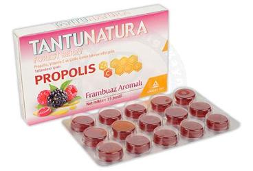 TANTUNATURA FOREST BERRY PROPOLIS, VITAMIN C VE CINKO ICEREN FRAMBUAZ AROMALI TAKVIYE EDICI GIDA 15 pastil