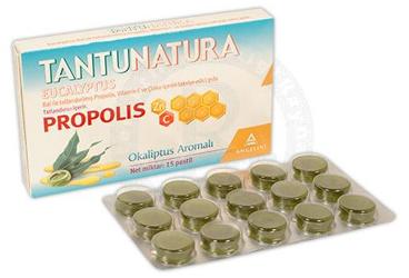 TANTUNATURA OKALIPTUS, PROPOLIS, VITAMIN C VE CINKO ICEREN TAKVIYE EDICI GIDA 15 pastil