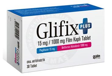 GLIFIX PLUS 15 MG/1000 MG FILM KAPLI TABLET ,TABLET, 30 ADET
