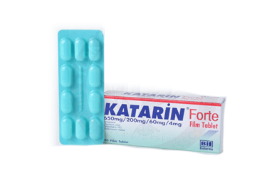 KATARIN FORT 650 MG/200 MG/60 MG/4 MG FİLM KAPLI TABLET, 20 ADET
