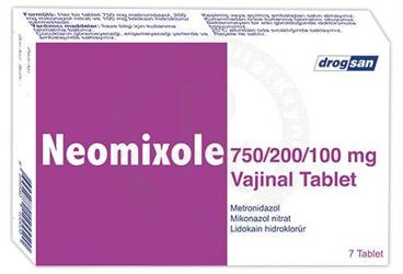 NEOMİXOLE 750 MG/200 MG/100 MG VAJİNAL TABLET, 7 ADET